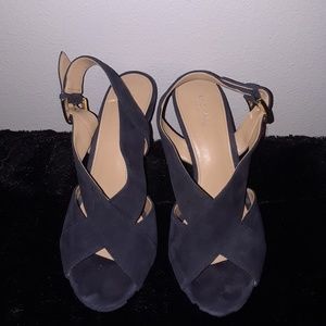 Michael Kors Navy Suede Slingback Heels